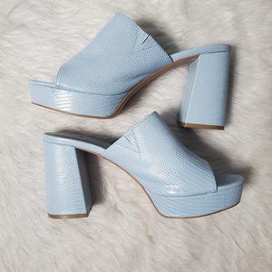 Baby Blue Platform Chunky Heeled Sandals from She In, 11
